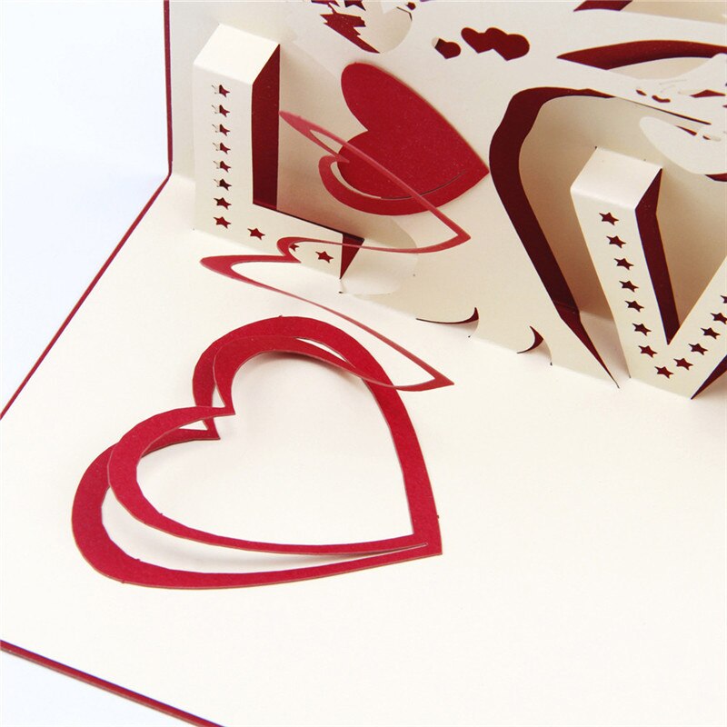 Romantic Love Card 3D Pop-up Love Tree Greeting Card Couple Anniversary Paper Card for Wedding Party Valentine's Day