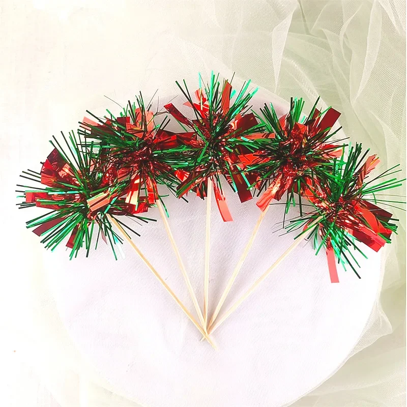5-50 stk. glitter dusker kaketopper snøfnugg ballform cupcake toppers til jul bursdagsfest babyshower kakedekor