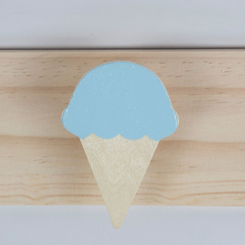 Simple 3 Hooks Wall Mounted Coat Rack Wooden Clothes Pegs Rustic Finish