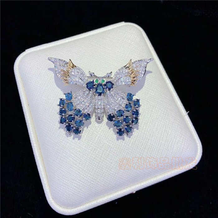 wow! green/red/blue zircon butterfly brooch nature FPPJ for xms woman