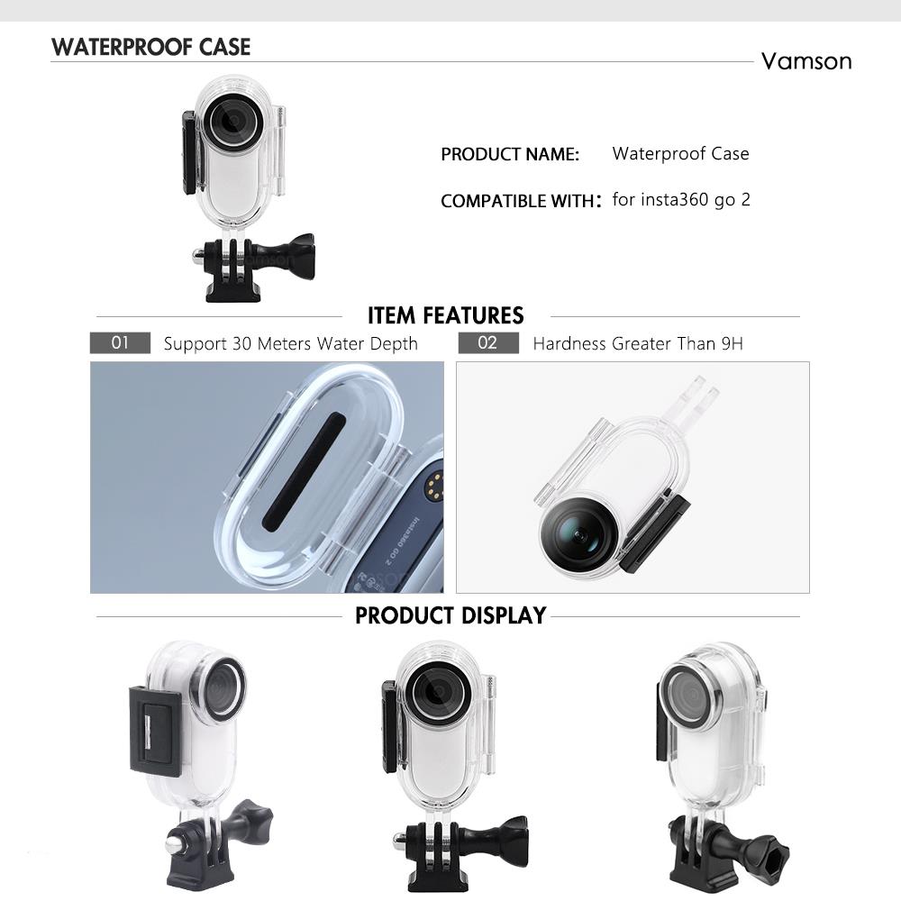 Vamson per Insta360 Go 2 accessori Mini custodia protettiva antiurto portatile custodia protettiva per Insta 360 VP620A