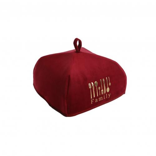 Foldable Heat Preservation Dust-proof Dining Table Food Cover Tent Kitchen Tool: Wine Red S