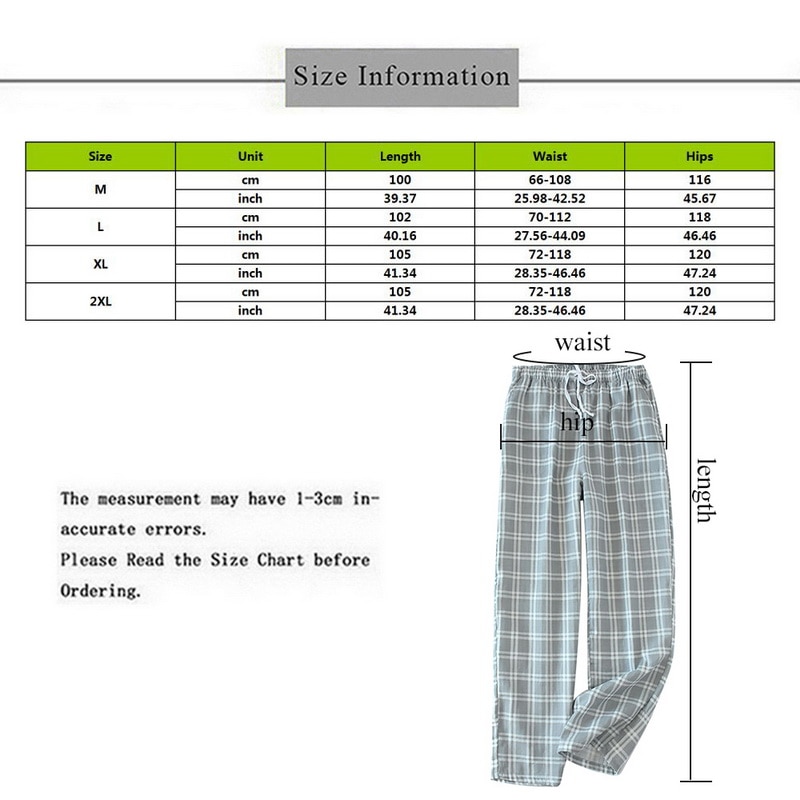 Men's Cotton Sleep Trousers Plaid Knitted Sleep Pants Mens Pajamas Pants Bottoms Sleepwear Pajama Short For Men Pijama Hombre