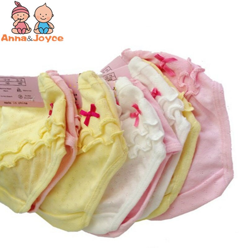 Cuecas infantil de algodão respirável, roupa íntima para bebês de 1 a 7 anos