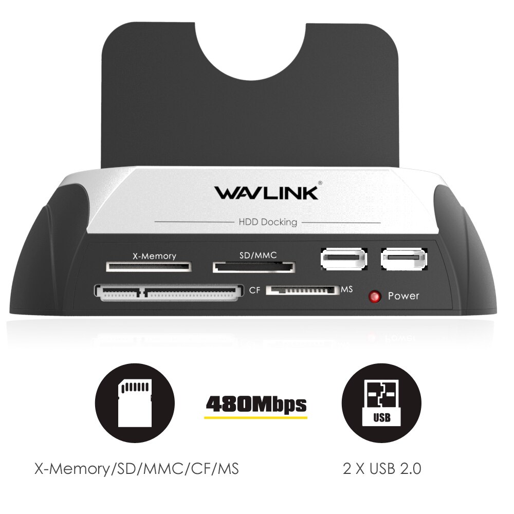 Wavlink2.5 "/3.5" SATA HDD Docking Bahnhof USAP Externe Festplatte Gehäbenutzen mit Kartenleser Slot USB 2,0 Hub für fenster Mac