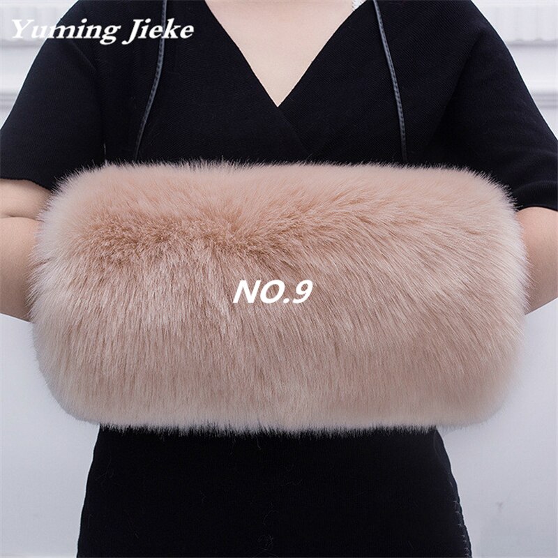 Vintage Thick Faux Fur Muff Winter Hand Warmer Wedding Cloak: Khaki