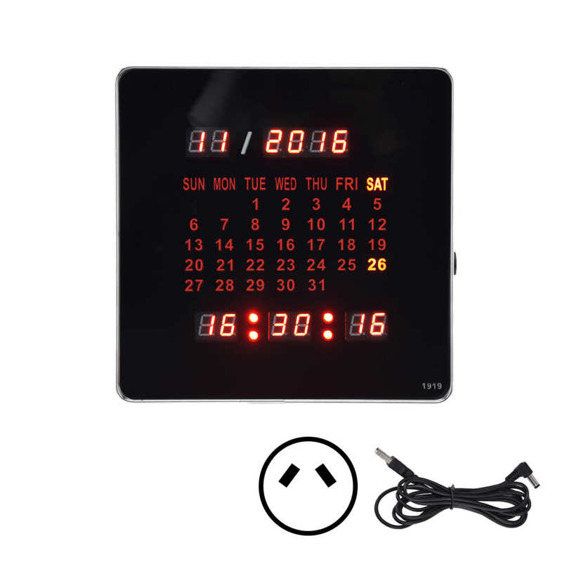 Digital Wall Clock Digital Wall Calendar Double Hanging Precise Timing Power Off Memory Luminous for Office: Style1
