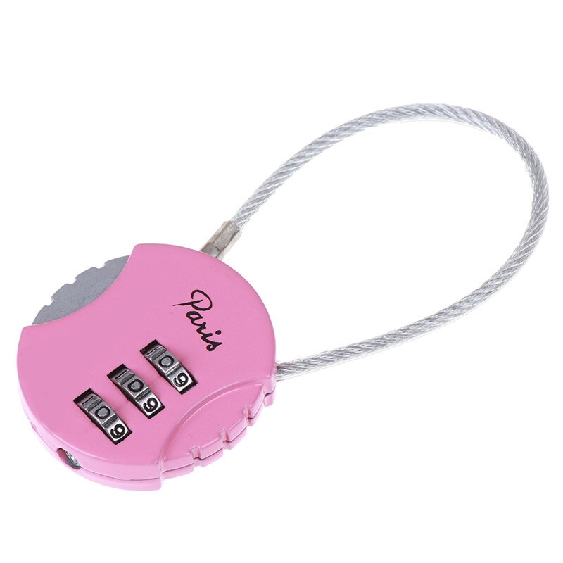 3 Dial Digit Password Combination Padlock Suitcase Luggage Metal Code Lock Mini Coded Keyed Anti-Theft Locks 3.7*9cm