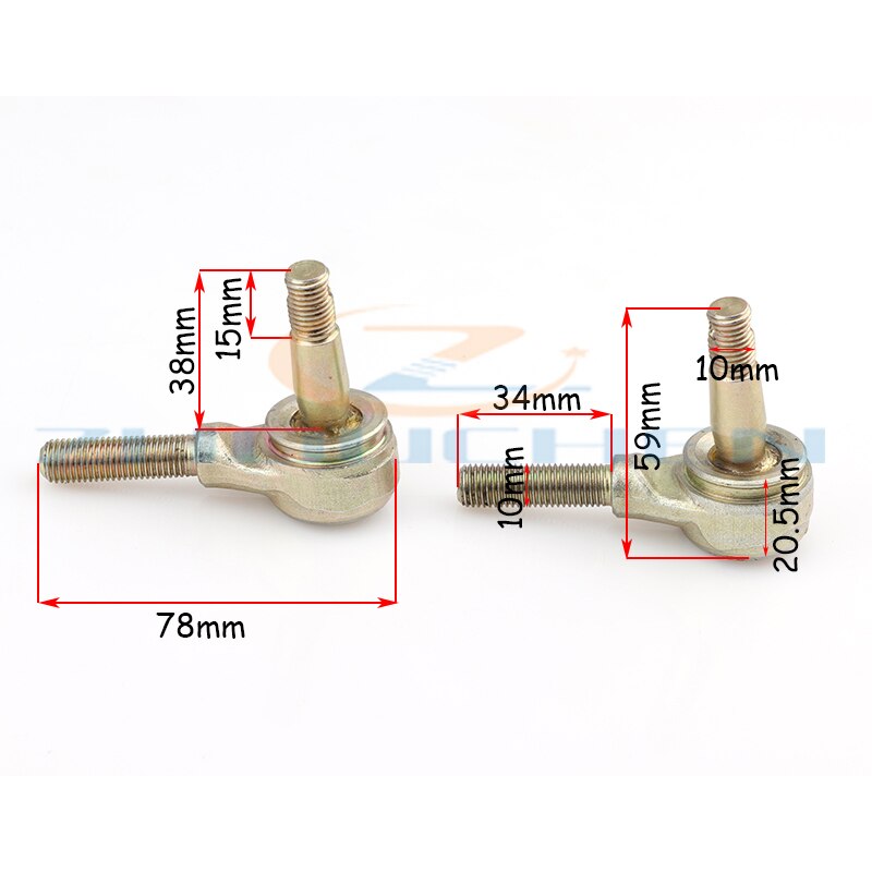 Haste de gravação para direção da mão esquerda e direita, 1 par m10, extremidades adequadas para yamaha banshee guerreiro yfb yfm raptor peças do atv 250 350 400
