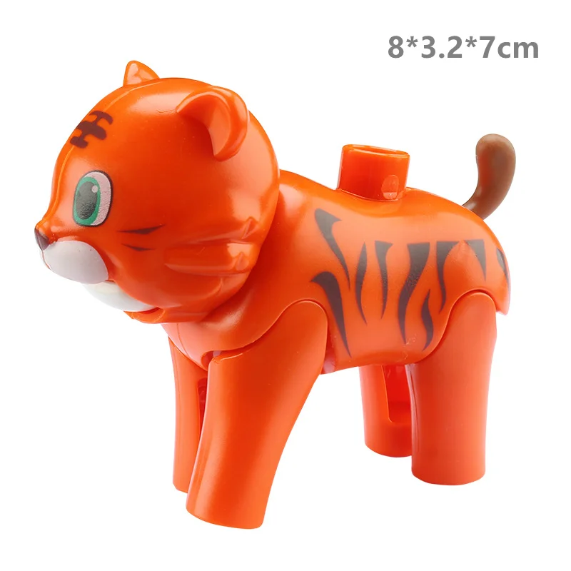 Big Building Blocks Zoo Animal Figure Accessories Frog Snail Dog Comptatible Large Bricks Children Kids Assembly Toys Party: Dark Pink