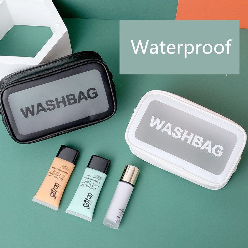 Travel Wash Bag Makeup Toiletry Cases For Women Organizer Shower Waterproof Cosmetic Make up Bags PU Leather Storage Pouch