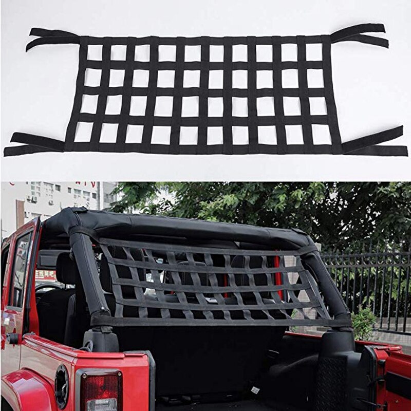 Zwarte Oxford Doek Multifunctionele Ic Sticker Dak Opslag Hangmat Dak Bescherming Netto 4X10 Mesh Geschikt Voor Jeep Wrangler