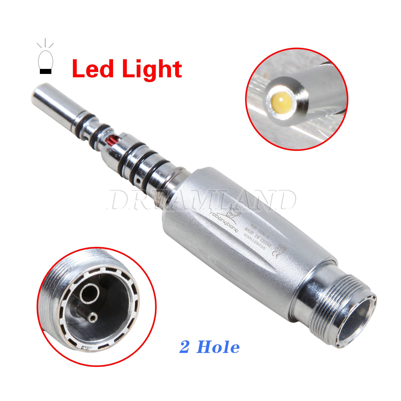 Dental Fiber Optic LED Turbine High Speed Push Button Handpiece Standard/Big/Mini Head & 6/4/2Hole Quick Coupler