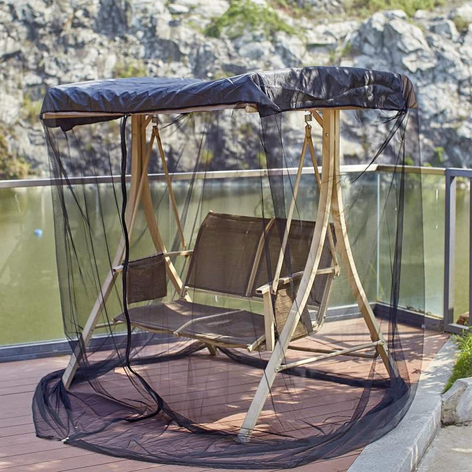 Zanzariera Per Ombrellone Da Giardino | Rete In Poliestere | Adatta Per Diametro 250-300cm, Altezza 230cm - 4