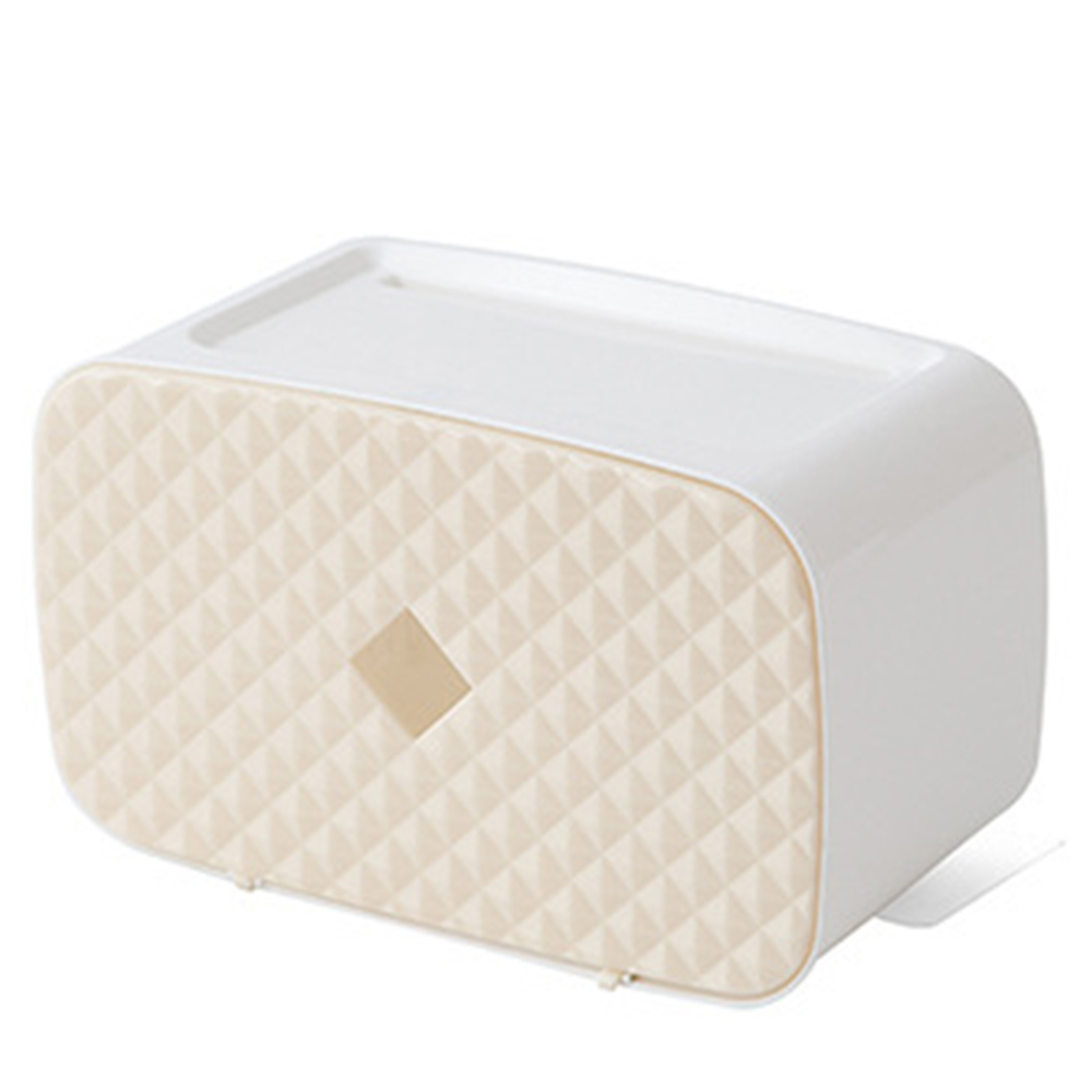 Bathroom Paper Towel Dispenser Wall Mounted No-drilling Paper Towel Holder Dispenser Toilet Paper Extraction Dispenser: Apricot