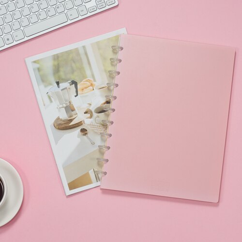 A4 Loose-leaf Notebook Simple Student Loose-leaf Paper Diary Mushroom Hole Removable Loose-leaf Notebook Business Notebook: pink