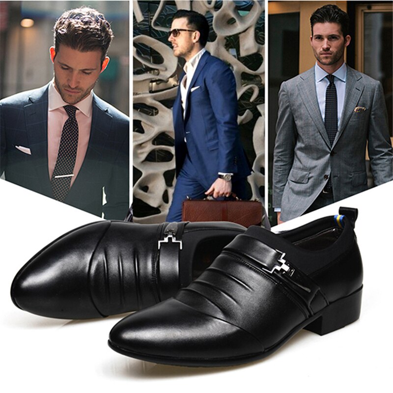 Dress sko sko for menn slip på kontor sko spisse tå slip-on menn bryllup sko