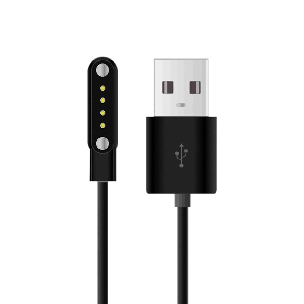 Universal Smart Watch Charging Cable Zinc Alloy Adsorption Charging Data Cable for 4pin 7.62 Pitch Smart Watches and Children's: Black
