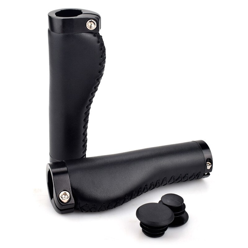 Stuur Voor Hand-Genaaid Leer Met Pu Leer Voor Mountainbike Stuur: black flat