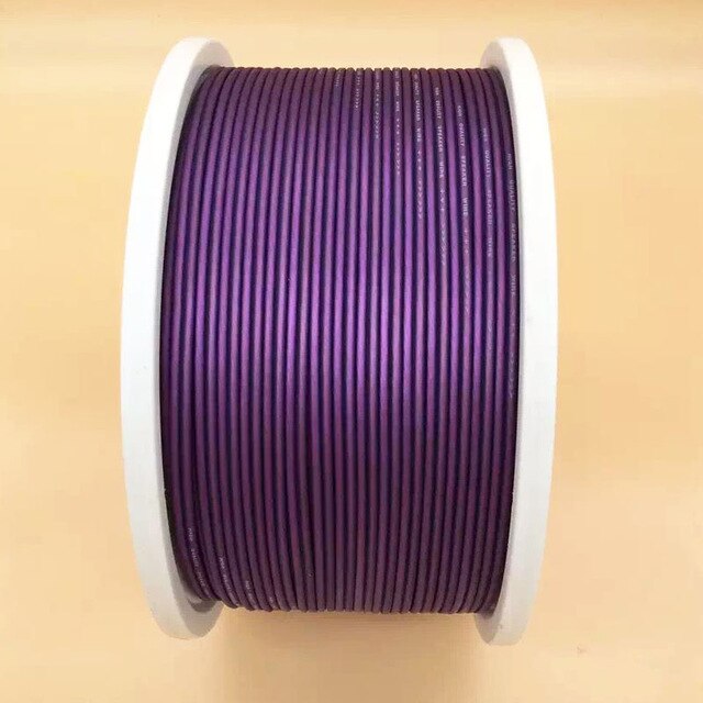 Câble de haut-parleur Hi-Fi de voiture en cuivre pur, câble de haut-parleur OFC 14GA 16GA 18GA, stéréo Hi-Fi/système Audio de voiture violet noir 1m: Purple 14GA 1meter
