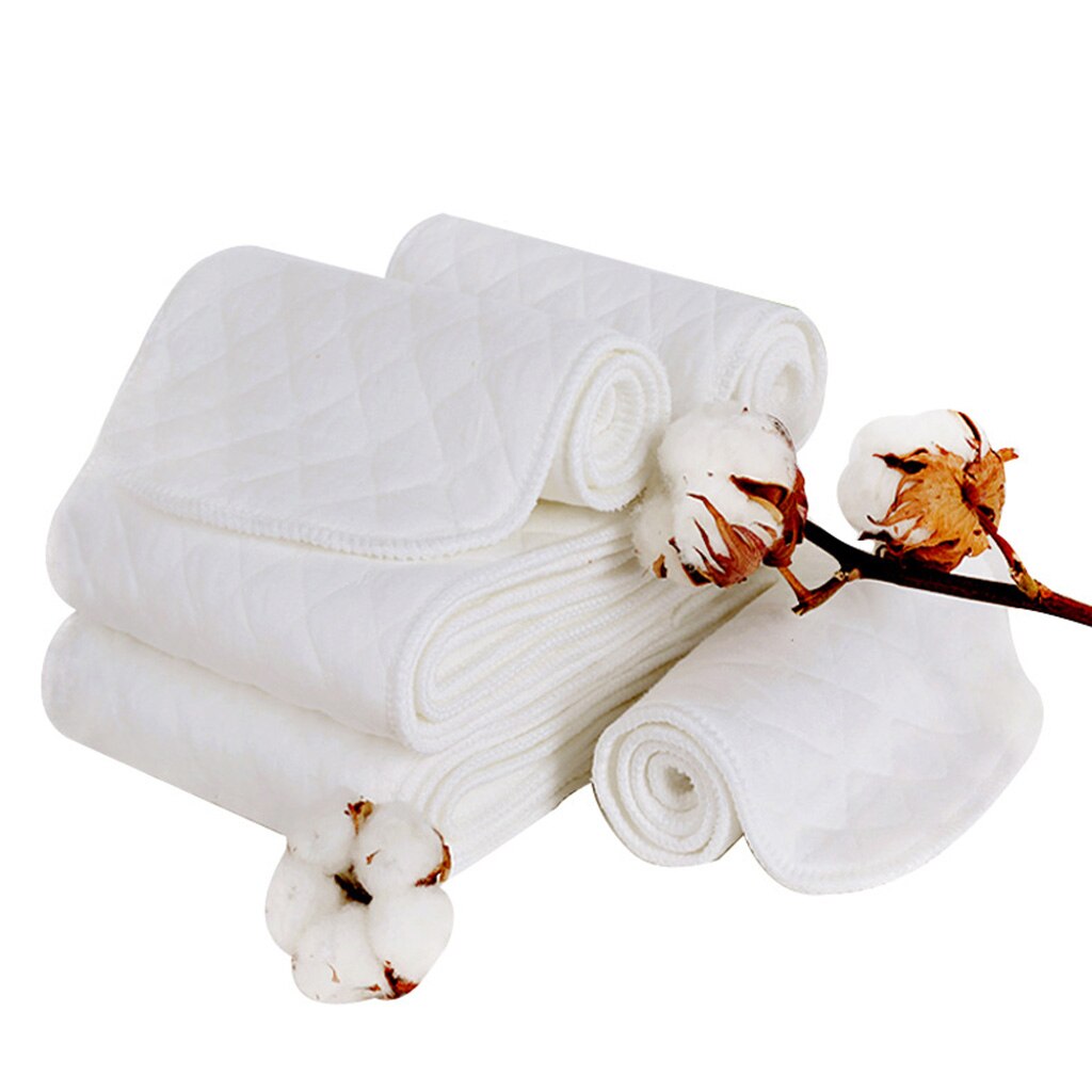 10Pcs Breathable Reusable Cloth Diaper Nappy Liners Pads 3 Layers Cotton