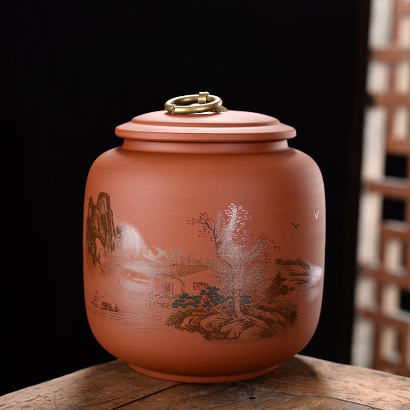 JIA-GUI LUO céramique thé Caddies boîtes à thé en céramique conteneur boîte à thé sac à thé boîte de rangement thé stockage café conteneur D032: 9