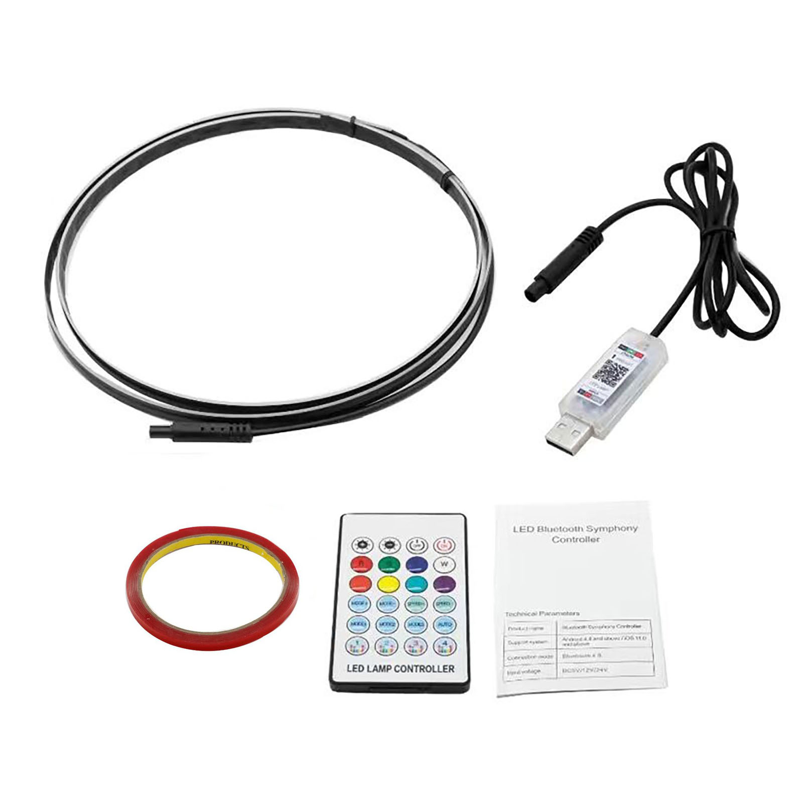 Symphony LED Car Ambient Lights Full Color Streamer Universal LED Interior Hidden Acrylic Strip Atmosphere Lamps App Control: 3000 k złoty