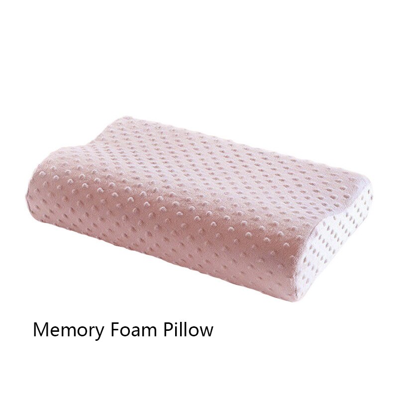 Foam Memory Pillow Orthopedic Pillow Latex Neck Pillow Fiber Slow Rebound Soft Pillow Massager Cervical Health Care Pillow: pink 50x30cm