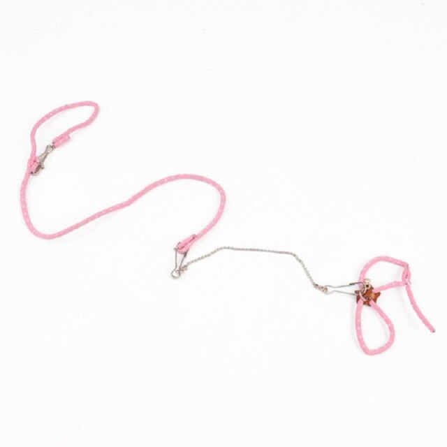 Arnés para hámster con cascabel, arnés ajustable para mascotas, ratas, ratones y hámsters: Pink