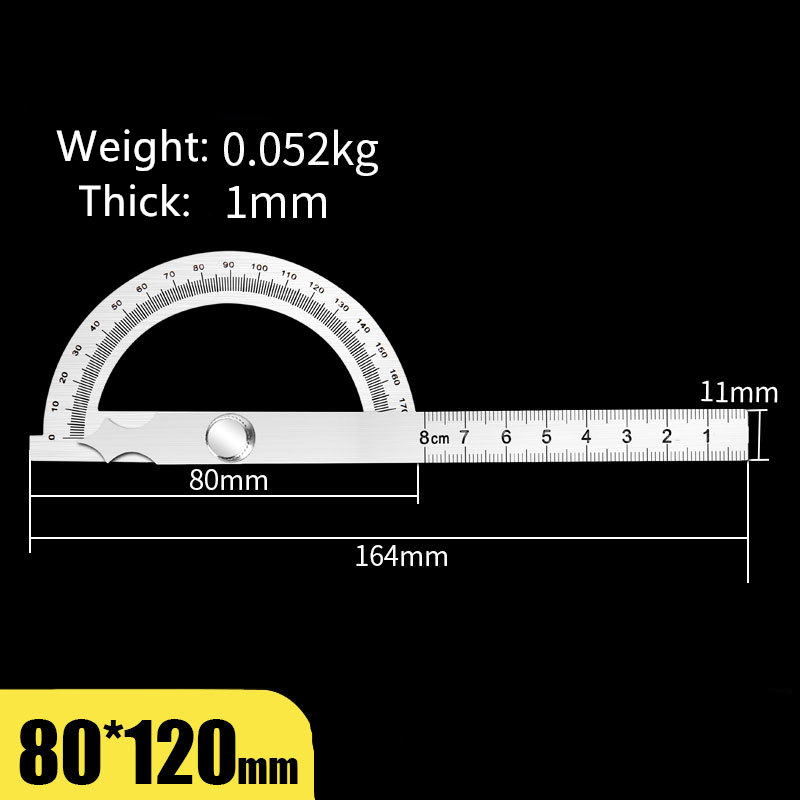 1@#Protractor Angle Ruler Gauge Stainless Steel Angle Gauge Square 180 Degree Semicircle Woodworking Square: C