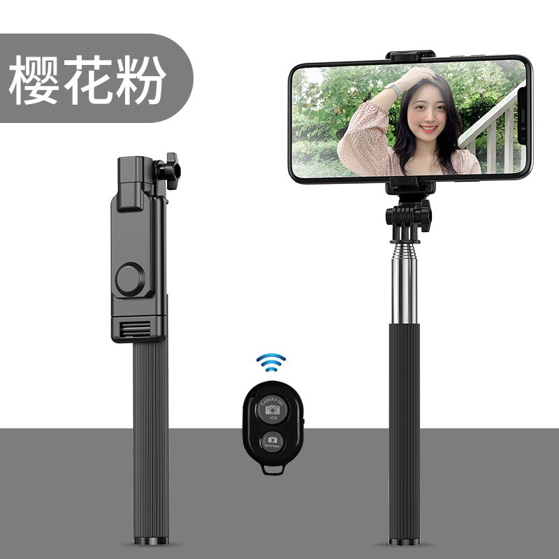 Selfie Stick Tripod Mobile Phone Live Holder One-piece Extended Hidden Multi-functional Universal Bluetooth Photo Shoot Useful P:  Stainless Steel 1 M Handheld Model  GENTLEMAN S Black   Bluetooth Device