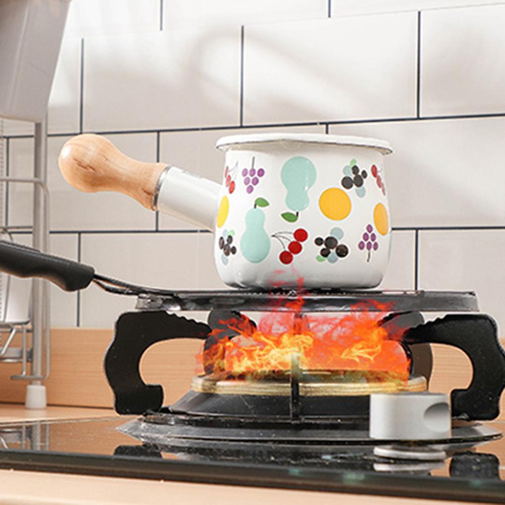 Cooker Cook Ring 14 CM Metal Household Supply Kitchen Utensils Wooden Handle Stove Pan Heat Diffuser Heat Diffuser Plate Flame