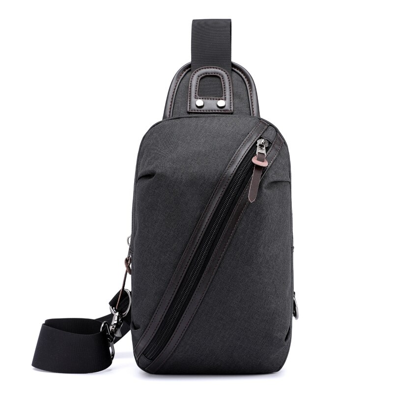 Mandlige skuldertasker crossbody tasker herre anti-tyveri brysttaske sommer kort tur messengers taske brystpakke: Sort