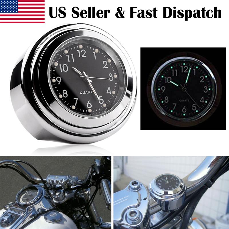 Motorcycle Handlebar Clock Bike Hand Grip Bar Mount Dial Clock Watch Waterproof For Scooter Bicycle Motorcycle Clock Universal