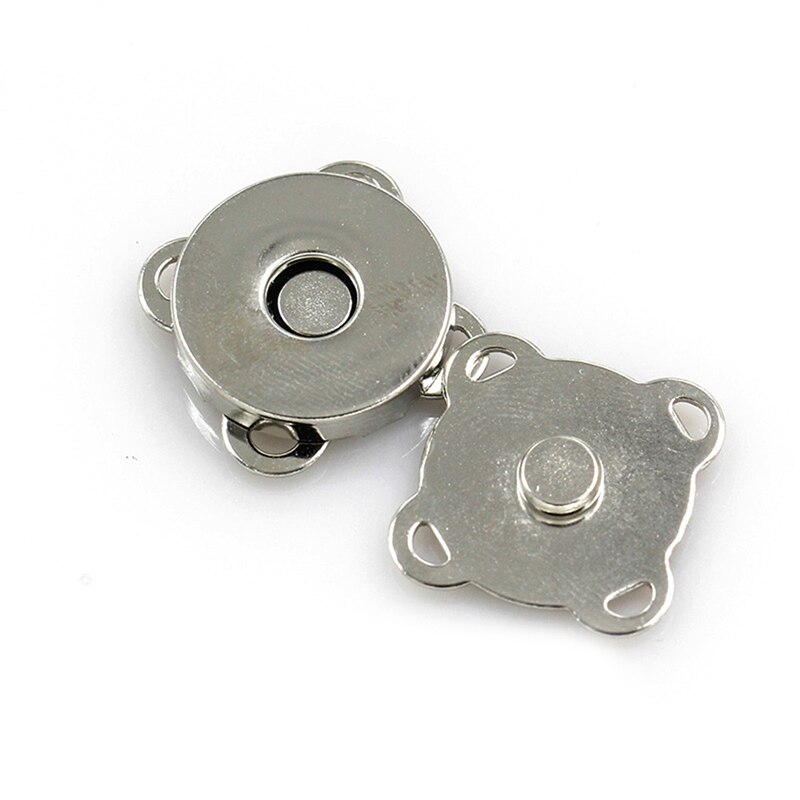 Bolsa de carteira de fecho magnético, bolsa de mão com fechos magnéticos de tornozelo para carteira de 14/18mm prata/bronze com 10 peças: White-18mm