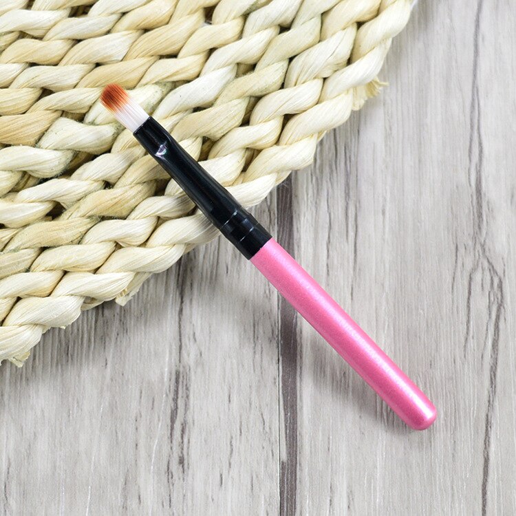 1 stk læbe børste makeup legetøj børn pige makeup blød børste legetøj sæt børste skygge skønhed kosmetik: Gul