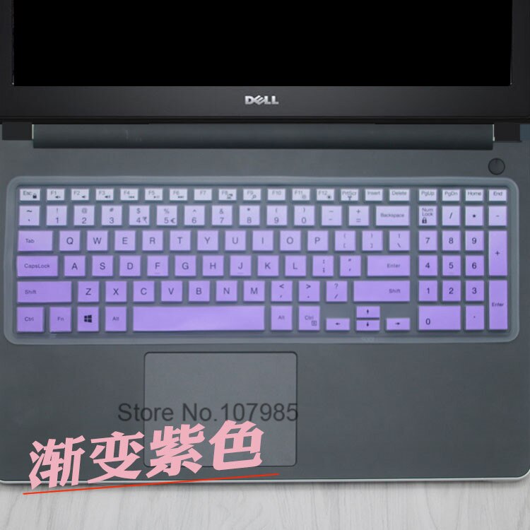 Soft Silicone laptop keyboard cover skin For Dell Inspiron Vostro 15 3000 series 15.6 5000 series 15 7000 series: Gradualpurple