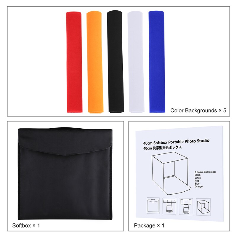 Mini Photo Studio Light Box Fotografie 40X40 Cube Tent Verlichting Softbox Voor Onderwerp Producten Lightbox Fotografische Studio Kit