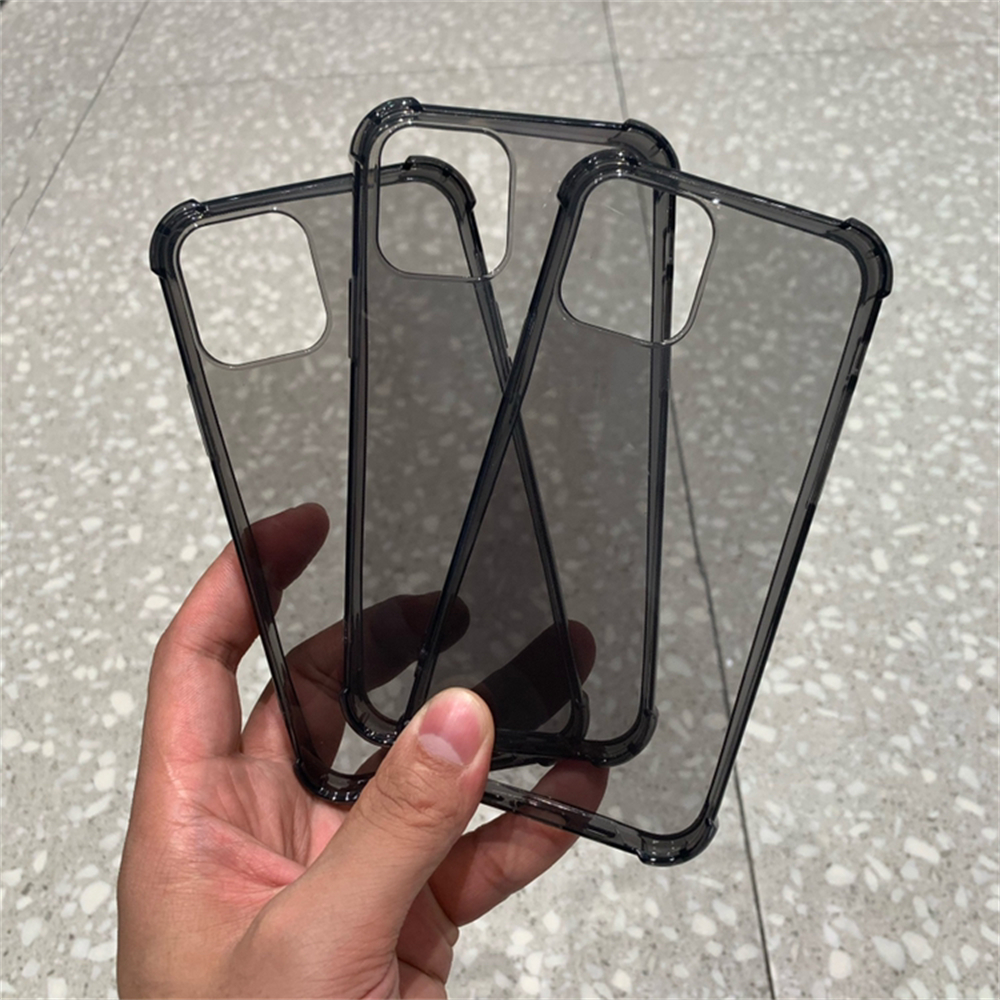 Funda de TPU suave negra transparente de para iPhone 16 15 14 Plus 13 12 11 Pro Max Mini X XS XR cubierta trasera transparente a prueba de golpes