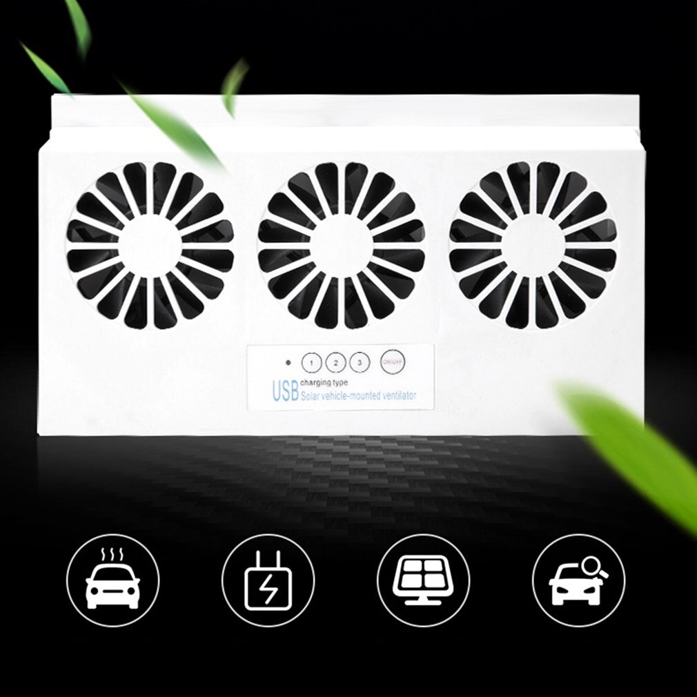 ICOCO-ventilador Solar para coche con sistema de refrigeración, ventilador de refrigeración para coche, ahorro de energía Cn (origen)
