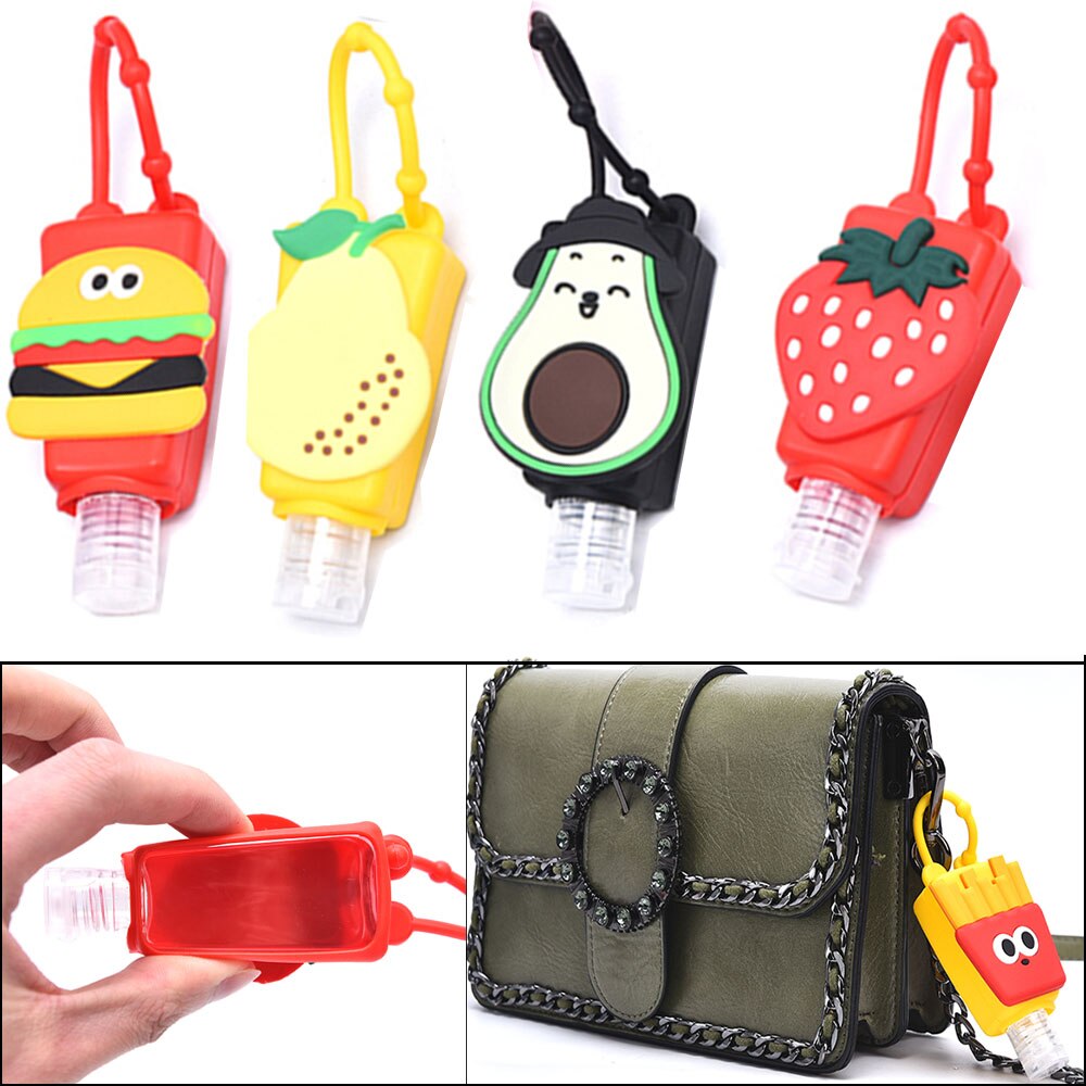 Funny Fruit Hand Soap Bottle Food Silicone Travel Portable Safe Gel Holder Hangable Liquid Soap Dispenser Mini Containers