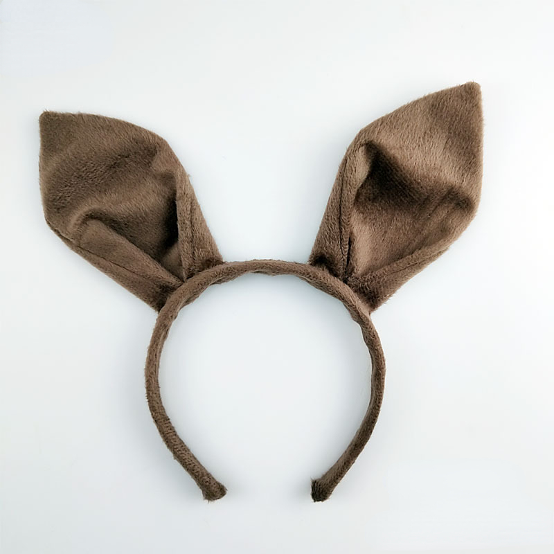 Women Adult Children Easter Rabbit Ear Kangaroo Makeup Party Ball Props Animals Headband Bow Knot Tail Halloween Costume Cosplay: GRAY