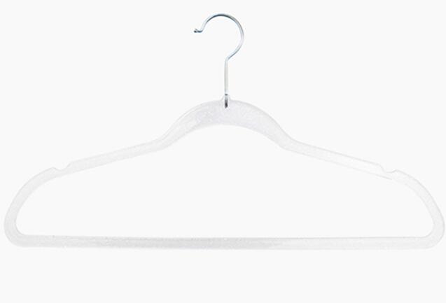 Cintres antidérapants en plastique de 40 à 45cm, 10 pièces/lot, cintres transparents pour vêtements, cintre Invisible pour garde-robe: Transparent silver45