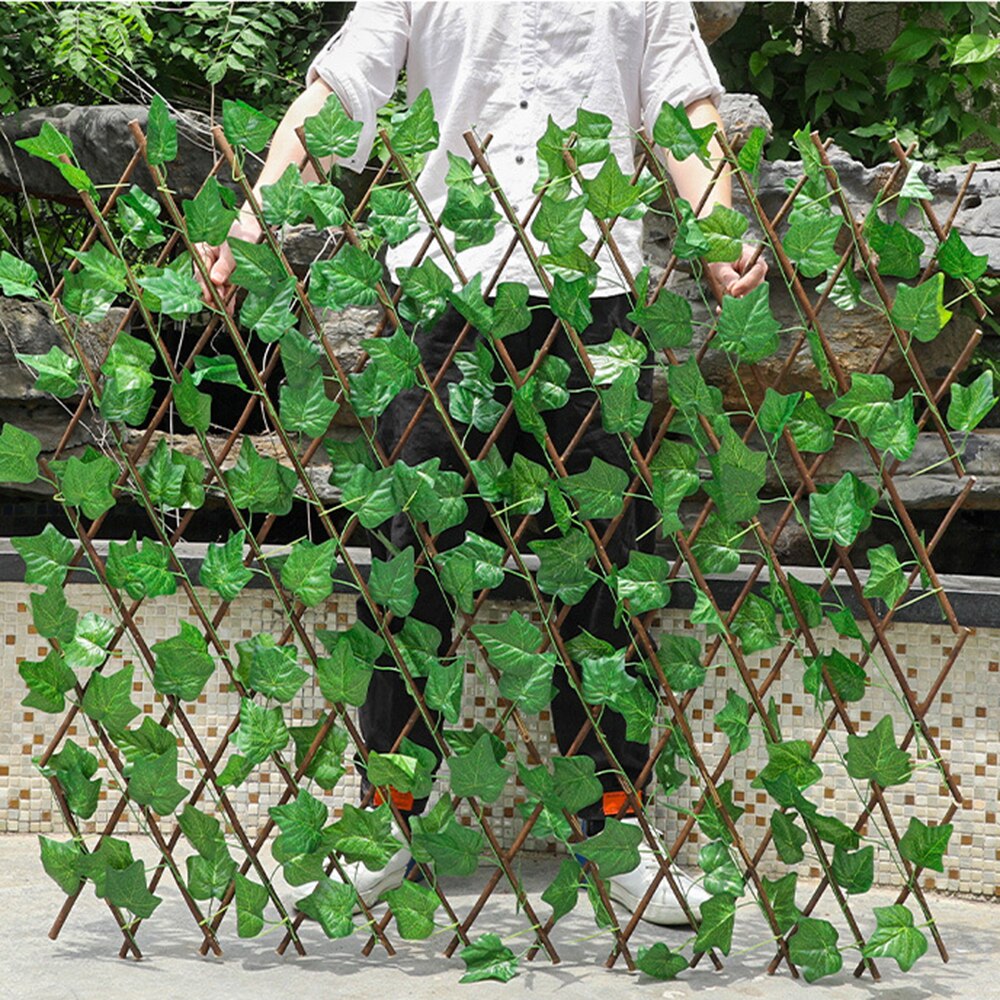 Valla de jardín Artificial retráctil, valla de privacidad de imitación extensible, setos de madera, decoración de plantas, paneles colgantes de jardinería decorativos