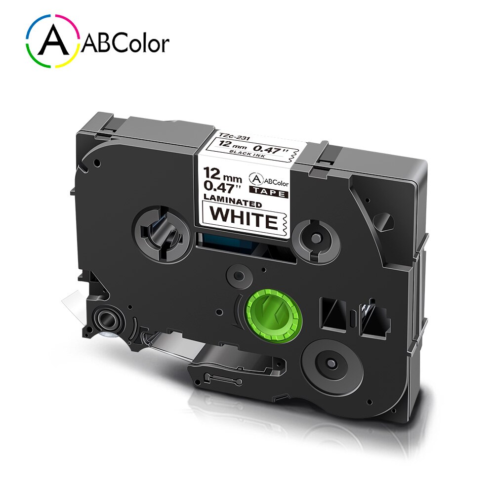 12mm Tape For Brother TZe-231 TZe 231 TZe231 tz231 Laminated TZe Tape Black on White Label Tape For Brother P touch Label Maker