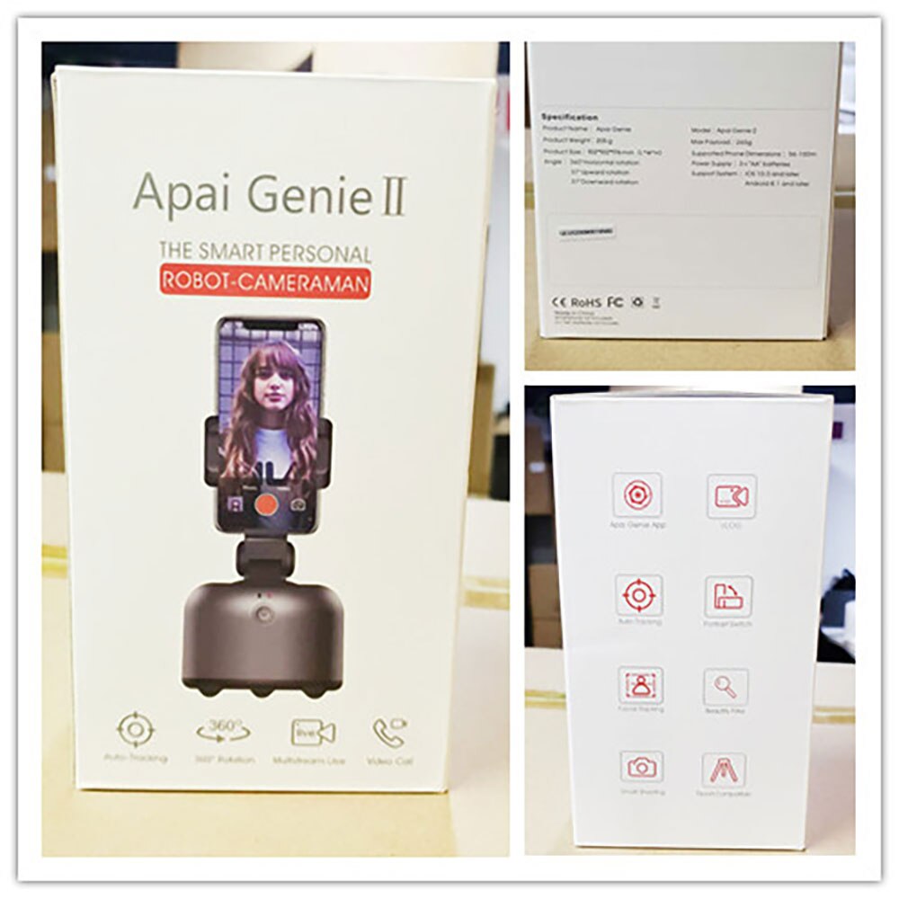 Apai genio II 360 Rotazione auto Viso di Inseguimento Selfie Bastone Giunto Cardanico accorto video Inseguimento di Oggetto di Ripresa Supporto Del Telefono