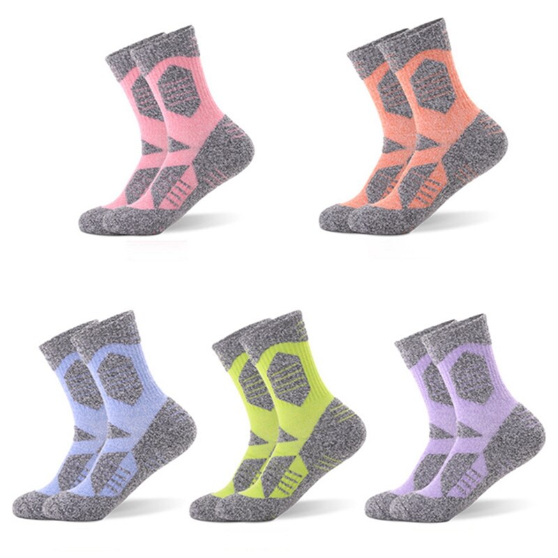 Ladies Outdoor Hiking Running Hiking Socks Mid-tube Sports Socks-pink Green Purple Orange Sky Blue Pink M(35-38)/L(39-42)