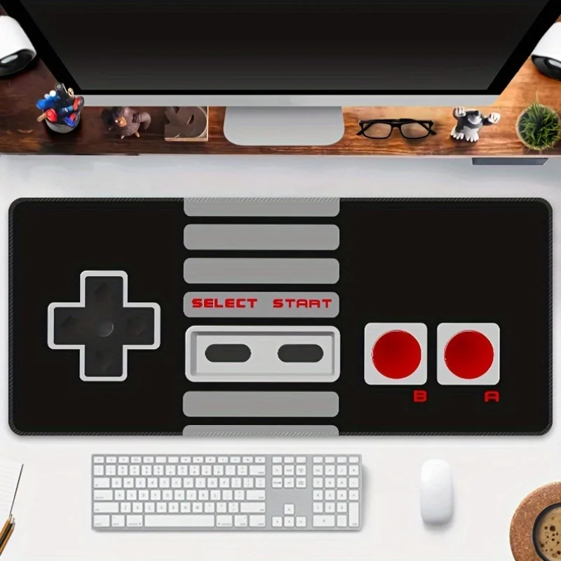 Grand tapis de souris pour contrôleur de jeu rétro, Base en caoutchouc antidérapante HD, lavable, XXL, tapis de bureau avec bords de précision pour les travaux de bureau et de jeu