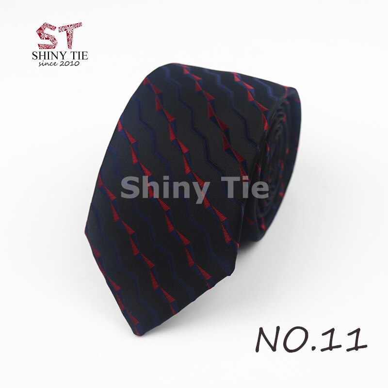 Menns polyester slips formell 7cm stripete hals slips business svart blå vintage gravatas for bryllupsfest dress: 11