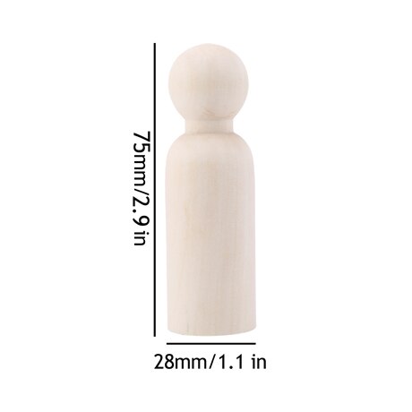 Baby Toys 10pcs Peg Dolls Maple Wood Wedding Dolls Home Decor Diy Nature Wooden Dolls Montessori Toy Baby Products 35/43/55/65mm: 75mm Boys